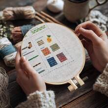 一套刺绣缝纫入门指南书，成人创意缝纫书，DIY缝纫图案书，刺绣缝纫套装，综合缝纫手册，耐用布面封面，刺绣缝纫书 - 彩色 - 查看 5