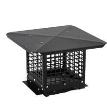 Tapa de chimenea superior con pantalla, Cubierta de chimenea de lluvia del techo, Tapa de escape de chimenea de acero galvanizado, Tapa de techo ajustable para ventilación - 9x9 pulgadas - Ver 1