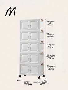 Thùng nhựa đựng đồ xếp chồng 1-5 lớp có nắp và bánh xe - Tủ đựng đồ và lưu trữ, Hộp đựng đồ có thể gấp gọn, Hộp đựng đồ thủ công, gia đình, phòng đựng thức ăn, văn phòng, ký túc xá - trắng - Xem 8