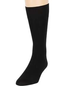 Men's Bamboo Crew Dress Socks 4-Pack, Breathable & Seamless - Black - View 9
