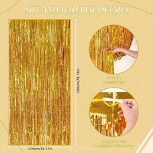 Bộ 3 dải ruy băng tua rua vàng 100*200cm, rèm trang trí tiệc, thiết kế họa tiết kim loại sáng bóng, thích hợp làm đạo cụ chụp ảnh studio, tiệc sinh nhật, tiệc cưới, đám cưới, trang trí ngày lễ, Giáng sinh, phông nền, trang trí tiệc, tạo kiểu sự kiện, đạo cụ chụp ảnh, ruy băng trang trí, tua rua bền, vải nhẹ, trang trí sự kiện, rèm phông nền, tiệc cưới, Ngày của Mẹ, trang trí phông nền tốt nghiệp. - Vàng - Xem 3