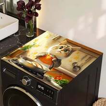 1 pièce Tapis de séchage de vaisselle pour comptoir de cuisine à imprimé chat, super absorbant cache les taches, tapis polyvalent à dos en caoutchouc pour égouttoir à vaisselle, machine à café, lave-linge