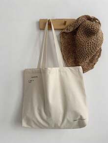 男士帆布单肩包，字母印花手提包，休闲托特包，大容量购物袋，背包，适用于工作、大学、学校、户外、运动、感恩节、冬季、笔记本电脑、海滩、健身、徒步旅行、学生等场合，多功能时尚休闲手拿包，腰包，圣诞礼物，旅行包