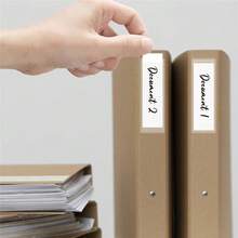 20 chiếc kẹp nhãn tự dính, kẹp nhãn trong suốt phù hợp với nhãn bìa hồ sơ 1"x3", mở từ phía trên, có thể dùng làm nhãn dán cho hộp đựng đồ, sổ tay, hộp, v.v. - Trong sáng - Xem 9