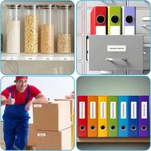 20 chiếc kẹp nhãn tự dính, kẹp nhãn trong suốt phù hợp với nhãn bìa hồ sơ 1"x3", mở từ phía trên, có thể dùng làm nhãn dán cho hộp đựng đồ, sổ tay, hộp, v.v. - Trong sáng - Xem 8