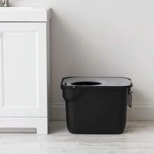 IRIS USA Arenero rectangular para gatos con entrada superior y pala, gran arenero para gatos, arenero para gatitos, Negro/Gris - Entrada Superior con Paleta - Negro/Gris - Ver 6