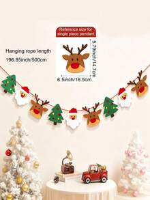 1 pièce Décoration de bannière de Noël, sapin de Noël, cerf, Père Noël, bonhomme de neige, pain d'épices. Décoration de scène d'ambiance d'arbre de Noël. Décoration suspendue de drapeau coloré. Convient pour la décoration intérieure/extérieure, décorations de cheminée de style ferme pour Noël, décoration de maison de Noël, décoration de fête de Noël, décoration de salon, Joyeux Noël, cadeaux de Noël