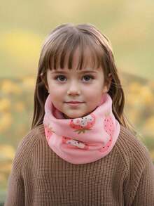 1 Piece Kids Solid Neck Warmer & Toddler Neck Warmer, Kids Neck Scarf, Winter Protective Face Covering Soft Ski Neck Gaiter For Boys Girls Cold Weather - 1PC Printing - View 7