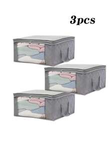 1/3/6/10pcs Foldable Home Storage Bags, Household Organizer For Clothes, Bedding, Sweaters, Pillows And Closet Storage