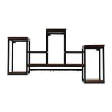 Metal Wall Mounted Wine Bottles Shelf Bar Storage Display Shelf Industrial - Black - View 11