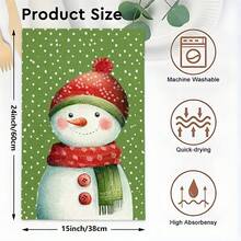 1 Set/2 Stücke/100 Stücke Geschirrtücher und Spültücher mit Schneemann Motiv, geeignet für Inneneinrichtung in Restaurants, Küchen, Bädern, Partydekoration, Feiertags-Geschenke und können als Weihnachtsgeschenke gegeben werden