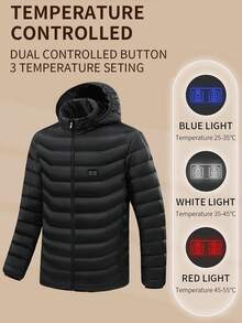 15-Zone Intelligent Heating Double Control 3-Gear Temperature Control USB Heating Padded Coat, Warm And Portable For Christmas, New Year, Work, Outdoor Camping (Excluding Power Bank)