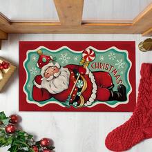 1 pièce Paillasson de Noël, tapis de drainage pour cuisine, salon, entrée, balcon, décoration de maison, antidérapant, convient pour café, bar, vacances, fête, chambre, salle de bain