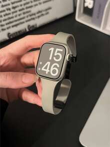 1条硅胶表带，兼容 42mm、38mm、40mm、41mm、44mm、45mm、46mm、49mm，时尚智能手表替换表带，适用于Series Ultra2、Ultra SE2、SE 11、10、9、8、7、6、5、4、3、2、1，男女通用，是理想的返校礼物 - 岩石灰 - 查看 6