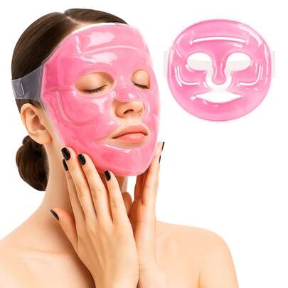 Mascarilla de Gel Frío y Calor para Ojos y Cara (Individual o Pack de 2) | Reutilizable, Suave y Ajustable | Alivio para Migrañas, Ojos Hinchados, Estrés y Dolor | Spa Facial en Casa