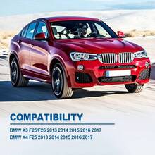 lateral frontal - Acabado chapado en cromo compatible con X3 F25 X4 F26 2013 - 2017 Reemplazar 51117338570 51117338569 Guardabarros lateral derecho izquierdo chapado en cromo 2 piezas - plateado - Ver 3