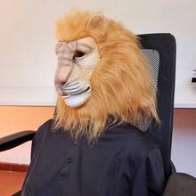 动物全脸猴子面具，大猩猩面具服装化妆舞会搞笑动物头饰，万圣节派对服装道具 - 公鸡、牛、狮子、老虎、鸽子、老鼠、青蛙、考拉、恐龙、鹦鹉、小黄鸭、圣诞节