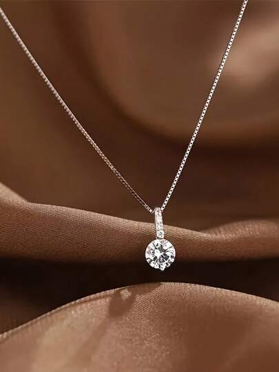 1件极简几何水滴项链，奢华小众设计，冷风锁骨链，女士款