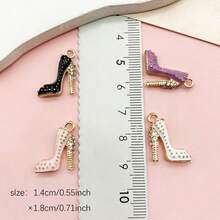 5/10 件滴漆高跟鞋饰物套装（4 个黑色 + 各 2 个其他颜色） - 非常适合制作项链、手镯和耳环。