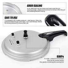 ABKOK 9.5 Quart Pressure Cooker,10Psi Induction Compatible Pressure Canner With Multiple Pressure Control& Protection,Fast Stewing, Durable,Light And Sturdy,Compatible With Gas Stoves & Induction Cookers,Silver, Family Dinner Supplies, Christmas Party Supplies - 9.5 Quart - View 8