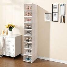 3/6/9/12 Schicht klappbare Schuhbox, aus Plastikmaterial, Sportschuh Aufbewahrungsbox, das beste Aufbewahrungswerkzeug für Häuser, Schlafzimmer und Türen. - 9-lagig - Übersicht 6