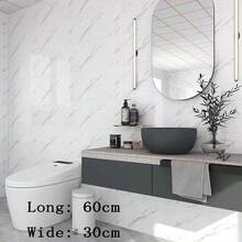 10/20/30pcs 3D Marble Effect Self-Adhesive Wall Tiles PVC Panels - Instant Peel And Stick Splash Guard For Kitchen And Bathroom - Waterproof And Easy To Clean Wall Stickers, Suitable For Living Room, Bedroom, Home Decoration, Imitation Marble Tile Stickers, Foam Wallpaper