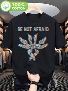 [Diseño de Camiseta Angel Seraphim Glitch] No Tengas Miedo, Camiseta con Diseño de Ángel Seraphim Glitch, Fiel a la Biblia - Negro - Ver 1