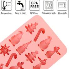 1 Adorable Molde de Silicona Navideño: Formas de Papá Noel, Renos y Copos de Nieve para Decorar Pasteles, Hacer Dulces, Manualidades, Jabón y Velas