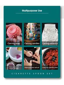 Stainless Steel Tobacco Paste Spoon Set Cleaning Pipe Tool Carving Tool Tobacco Spoon Tool - Multicolor - View 6