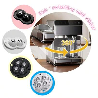 Self-Adhesive Casters, Self-Adhesive Caster Countertops, 360 ° Rotating Mini Coffee Sliders, Kitchen Appliance Rollers, Furniture Small Adhesive Pulleys (2 Balls/4 Balls) Available In Black/White/Transparent