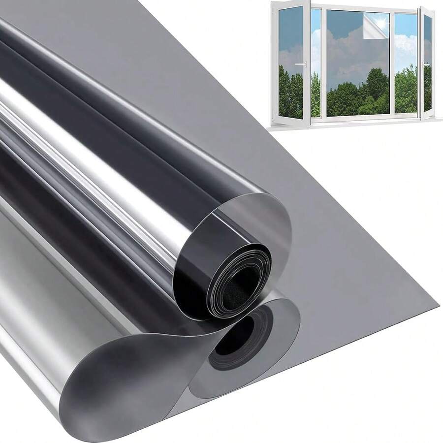 NICLY Película de Privacidad Anti-UV 60x300cm, Protectora Térmica Polarizada Unidireccional para Ventanas de Casa, Fácil Instalación, Resistente Sin Pegamento - 40 x 300 cm - Ver 1