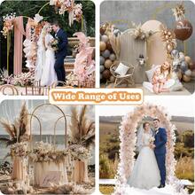Soporte de arco de fondo para boda de 7,2 pies (aproximadamente 7,2 metros), 6,6 pies (aproximadamente 6,6 metros), 6 pies (aproximadamente 1,5 metros) de arco de metal dorado, adecuado para decoración de bodas, fiestas de bebés y cumpleaños