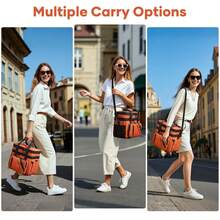 Bandeja Almuerzo 20L Prueba Fugas y Aislada - Doble Nivel Expandible con 6 Bolsillos, Tote Reutilizable para Adultos Trabajo, Acampada, Pesca y Picnics - Negro - Ver 9