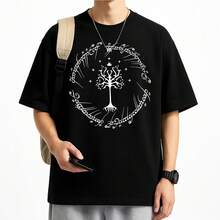 Gandalf Aragorn Gollum T-Shirt Blouse Shirt Unisex Men Women 100% Cotton Top Premium Streetwear New Release Fast Shipping Various Colors!! Plus Size - 黑色 - 查看 1