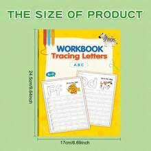 Caderno de exercícios do alfabeto de AZ com 32 páginas - Aprendizagem interativa do alfabeto e atividades criativas para colorir, desenvolvimento de habilidades de escrita, materiais educacionais para educação domiciliar, adequado como presentes de Páscoa e Natal para crianças em idade pré-escolar, livro de aprendizagem do alfabeto, atividades pré-escolares, ilustrações divertidas, ilustrações encantadoras, alunos iniciantes, ilustrações divertidas, papel de alta qualidade. - Multicolorido - Ver 11