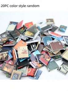 5/10/20pcs Mixed Miniature Faux Books, 1:12 Scale Dollhouse Accessories, DIY Furniture Models, Decorations, Christmas/Valentine's Gift,Christmas