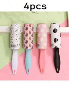 3/4/8pcs Random Color Sticky Lint Roller, Portable Pet Hair Remover, Reusable Lint Brush Cleaner - Multicolor - View 14