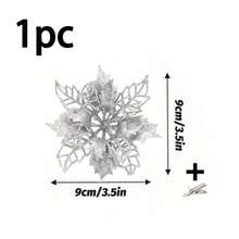 12 件/6 件/1 件人造一品红夹子，可爱的人造一品红花朵，用于圣诞树装饰，可重复使用的闪光一品红花朵，DIY 花环，家居装饰，婚礼派对，节日派对装饰，圣诞节/节日/季节性/婚礼圣诞树饰品，闪亮的冬季灌木装饰，适用于圣诞节、新年、婚礼、花环、楼梯、窗户、壁炉、圣诞树