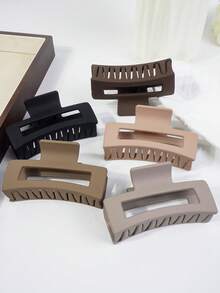 Set da 5 pezzi di fermagli per capelli quadrati grandi da donna - Fissaggio robusto, stile minimalista elegante, adatti per chignon, code di cavallo, raccolti - Presa antiscivolo, per occasioni quotidiane e formali, nero, marrone, viola - Accessori per capelli da donna leggeri e durevoli, fermagli carini, elastici per coda di cavallo, design alla moda, costruzione robusta, per appassionati di moda, acconciature da festa, in plastica di alta qualità, per donne alla moda, fermagli per capelli da donna, fermagli in plastica opaca color caramello per autunno/inverno