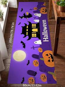1 Piece, Halloween Style Witch Pumpkin Entrance Rug, Long Carpet, Can Be Used As A Bedside Rug In The House, Perfect For Entrance, Laundry, Bedroom, Kitchen, Kitchen And Hardwood Floor Mats To Improve Home Decor. - Multicolor - View 5