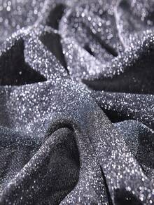 1 pieza de tela no tejida con brillo metálico dorado y plateado con estampado de cielo estrellado, material súper brillante para vestidos de novia y manualidades de ropa