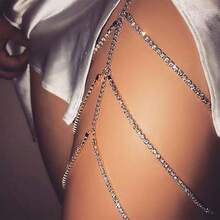 Simple Multi-Layer Pearl Chain Leg Chain Women's Ins Creative Personality Long Body Chain Jewelry