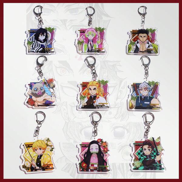 D-Emon Slayer Keychain, D-Emon Slayer Acrylic Keychain, Tanjiro Keychain, Nezuko Keychain, Zenitsu Keychain, Inosuke Keychain, Anime Bag Charm, Anime Keyring Gift, Kawaii Keychain, Holiday Gift For Anime Fans, Collectible Anime Keychain, Accessories, Anime Fan Gift, Backpack Keychain Charm, Anime Keepsake