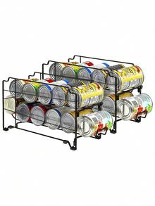 Estante Organizador Apilable Metal Blanco para Bebidas Gaseosas - Carga Frontal, Paquete 2 - Blanco - Ver 6