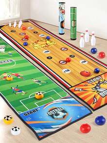 Juego de batalla interior para niños, alfombra de juego, juguetes deportivos para 2 jugadores. Juguetes de golf, fútbol, bolos, curling. Interacción entre padres e hijos. Algunos accesorios pequeños de color aleatorio. Regalo para niños y niñas, vuelta al colegio