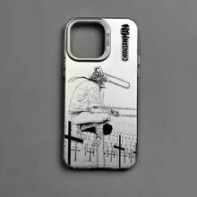 Funda de teléfono C-Chainsaw-manS Denji MAKIMA compatible con  16 15 14 13 12 11 Pro Max, negro mate, multicolor, láser, metálico, aurora, funda compatible con  17, funda  17 Pro, funda  17 Pro Max - z4 - Ver 9