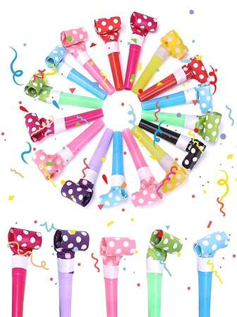 5 st/20 st - festblåsare, färgad ljudgenerator, Squawkers tofsljudsgenerator för festspelning, födelsedagsljudsgenerator, födelsedagshornblåsande festvisselpipa, lämplig för examensceremonier, festevenemang, jul, påsk och andra fester