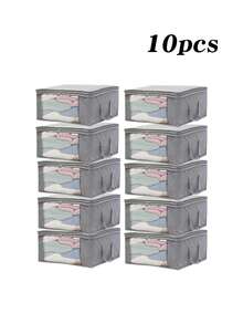 1/3/6/10pcs Foldable Home Storage Bags, Household Organizer For Clothes, Bedding, Sweaters, Pillows And Closet Storage