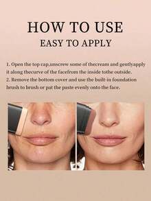 OCHEAL 2-In-1 Dual Ended Foundation Concealer Stick With Sponge Brush Creamy Long-Lasting Non-Transfer Formula Moisturizing Lightweight Cover Blemishes Brighten Skin Contour Makeup - 彩色 - 查看 6