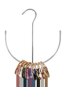 1pc U-Shaped Multi-Functional Belt Hanger Rack, Stainless Steel Solid Metal Coated Organizer For Belts, Ties, Scarves
